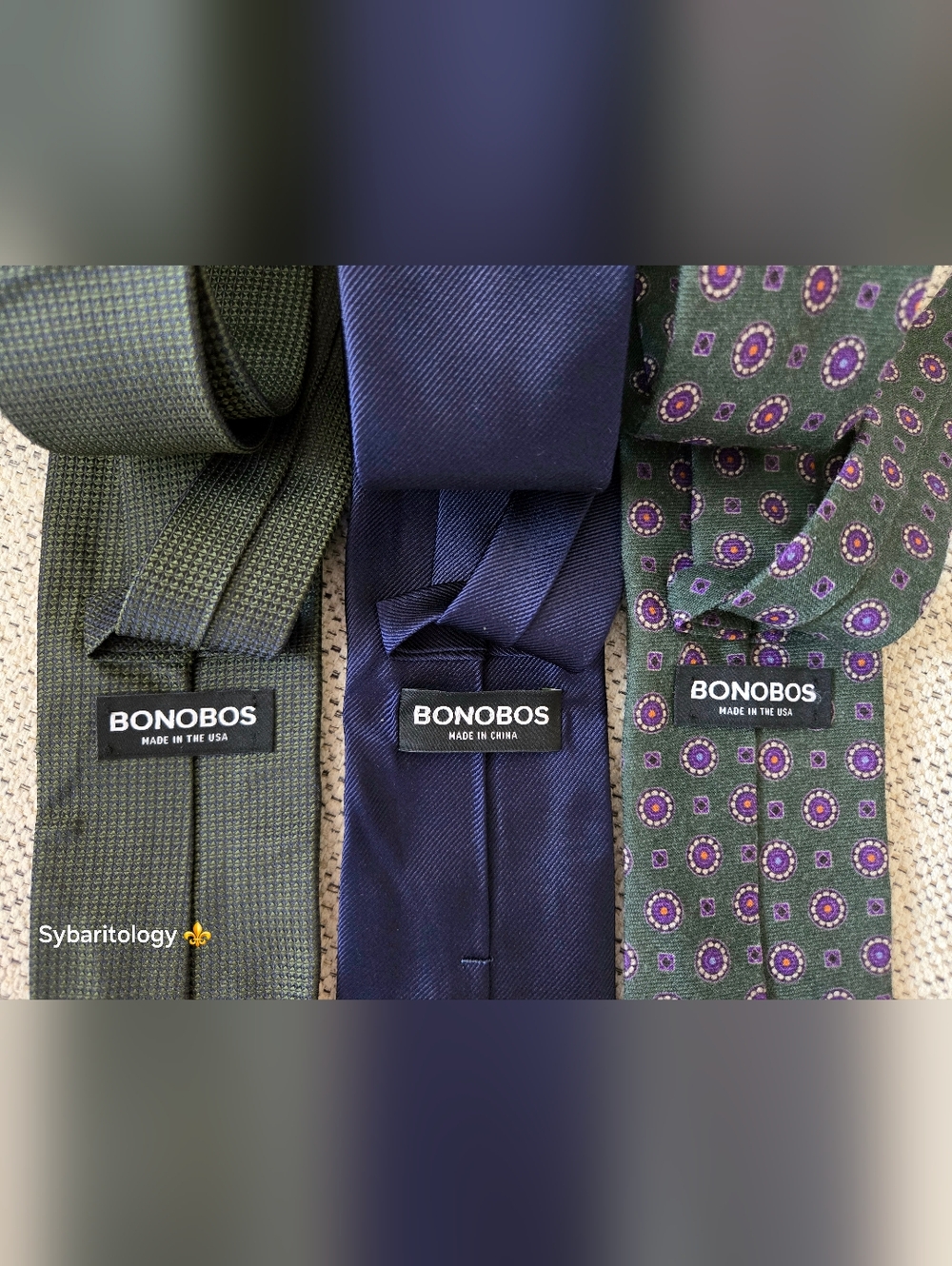 NWT BONOBOS Premium Silk/Wool NeckTie Set - Forest Green, Navy & Green Purple